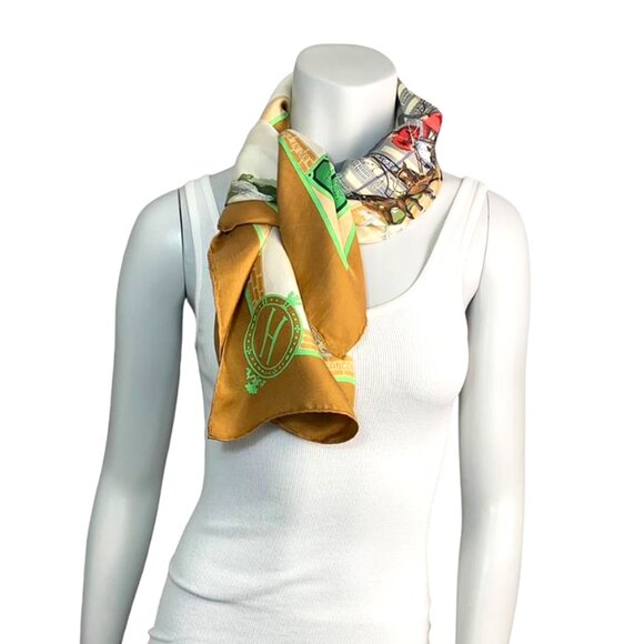 AUTHENTIC HERMES Vintage Les Haras Nationaux Equestrian Silk Scarf - Picture 9 of 11